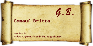 Gamauf Britta névjegykártya